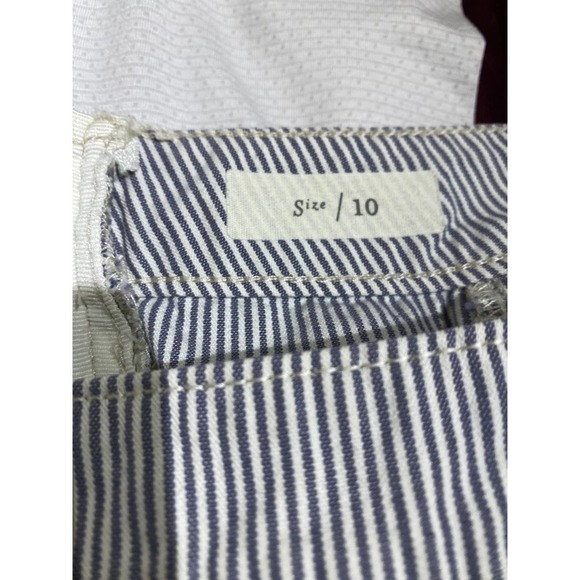 Pilcro and the Letterpress Womens Railroad Stripe Denim Mini Skirt Blue/White 10 - Picture 5 of 10